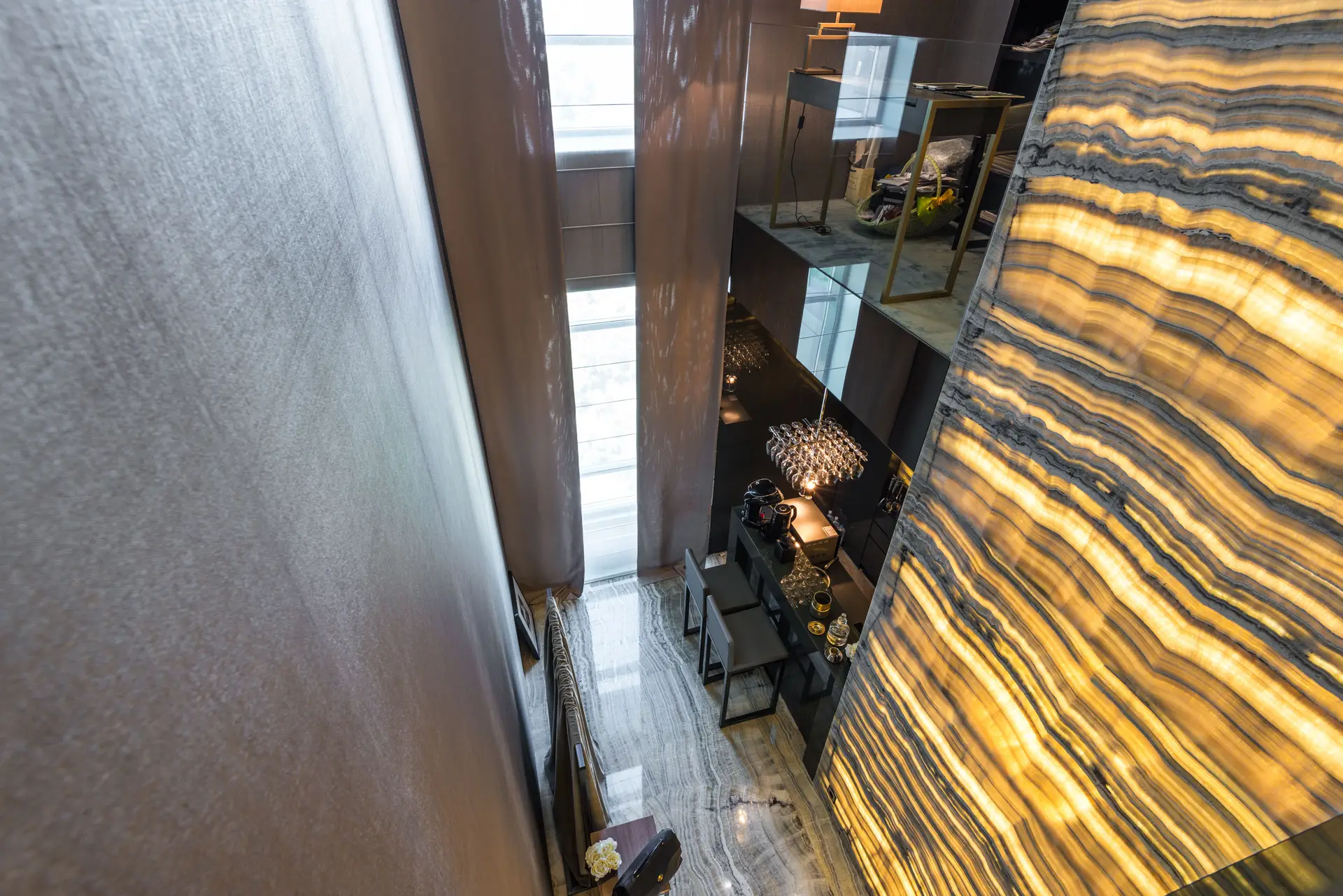 Hand-selected timber, stone and textile swatches arranged for residential interior consultation